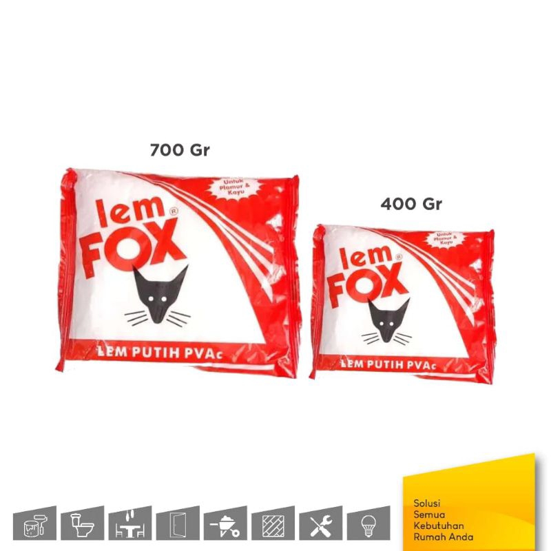 Lem Fox Lem Putih PVAc 400gr 700gr | Lem Perekat Serbaguna