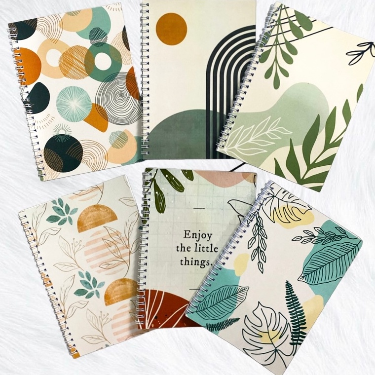 

CVQ596 VIRAL NoteBook Spiral A5 Aesthetic Brown Memphis Floral Buku Catatan Sekolah Aestehtic Korea Premium Murah
