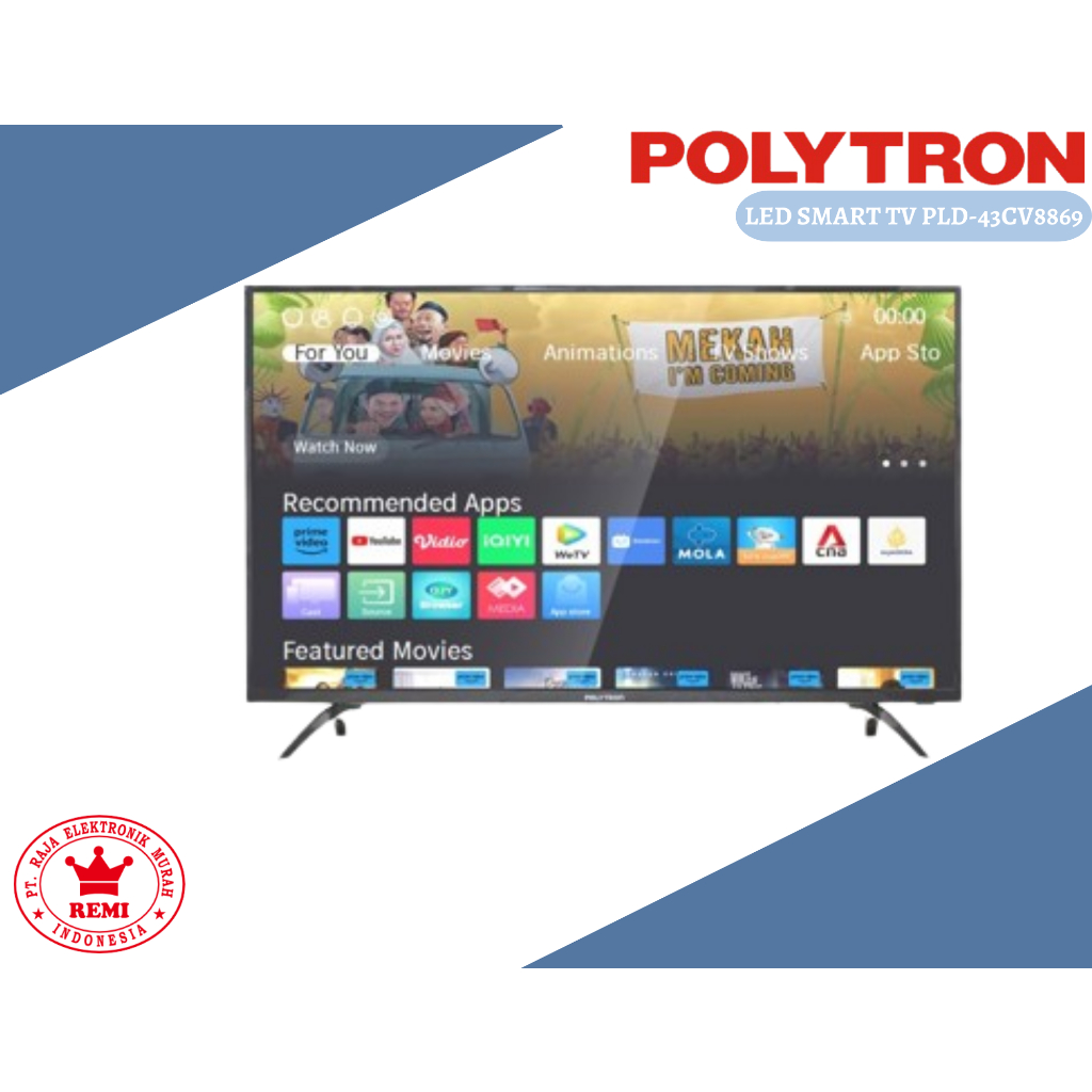 POLYTRON LED SMART TV 43CV8869 43 INCH TELEVISI FULL HD