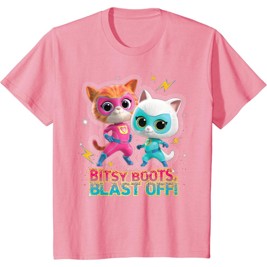 Baju Kaos Anak Distro Premium Disney Junior SuperKitties Ginny and Bitsy Boots Blast Off T-Shirt