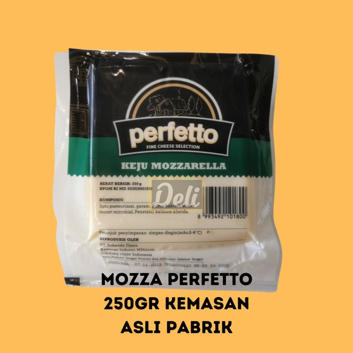 

Keju Mozzarella Perfetto 250gr Kemasan Asli Pabrik