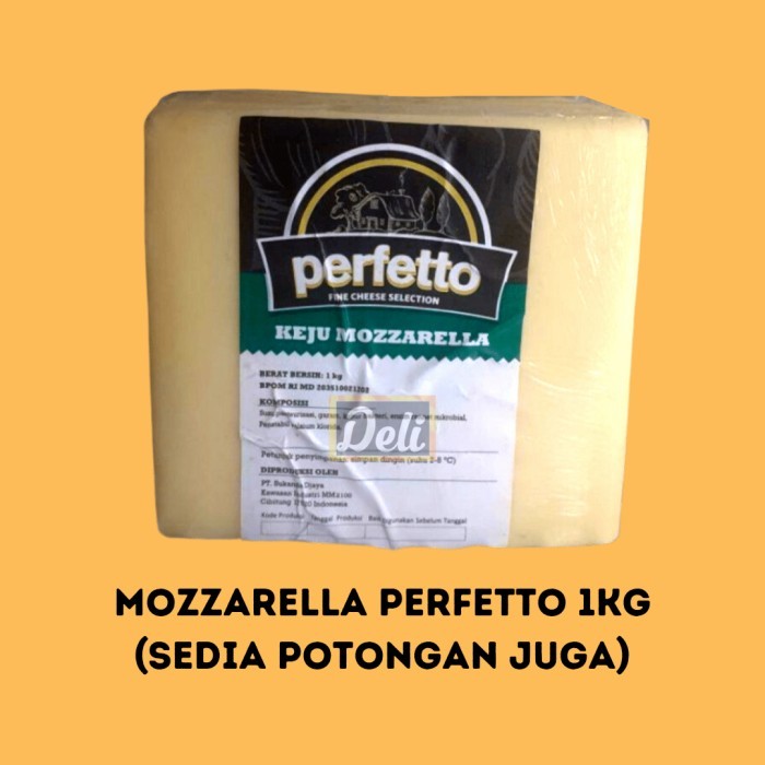 

Keju Mozzarella Perfetto Kemasan Asli Pabrik 1kg