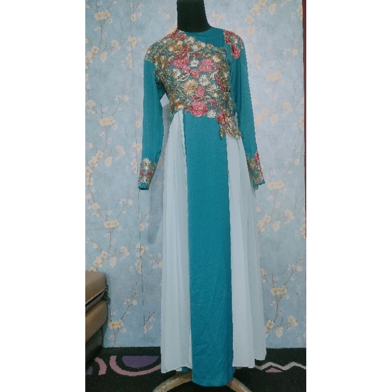 Dress kondangan/lebaran biru tosca