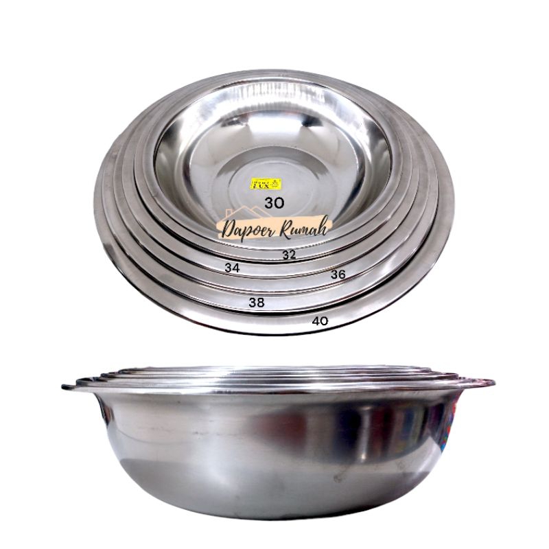 BASKOM Happy bird  40"/ Tempat Adonan Besar/ Wadah SAYUR/Mangkok Stainless Besar