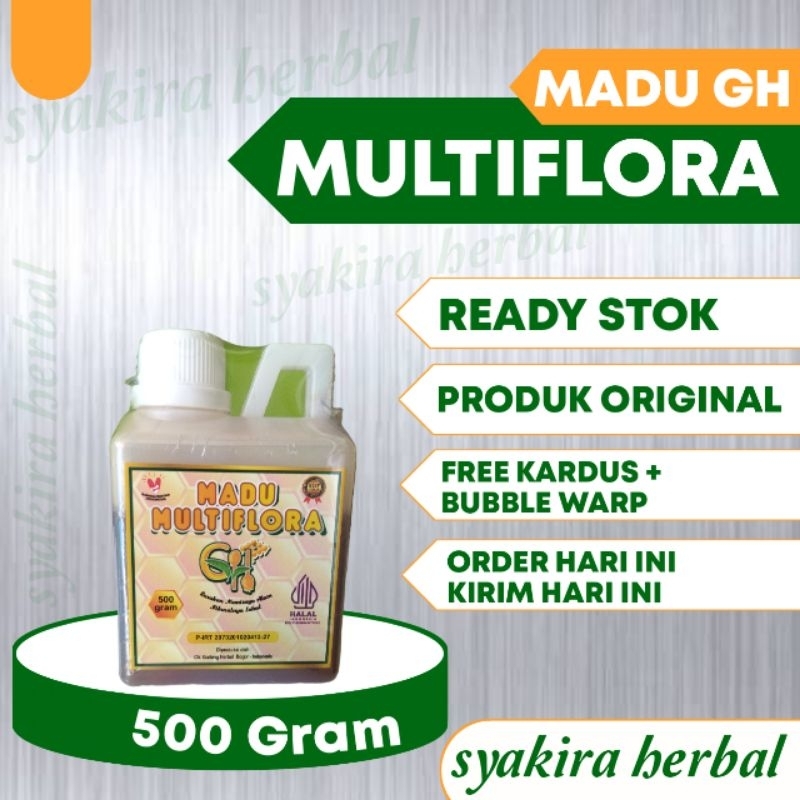 

MADU MULTIFLORA GH 500gram Super Natural Honey Asli Tanpa Campuran Manisnya Alam Nikmatnya Sehat