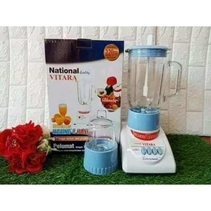 BLENDER NATIONAL VITARA 2 in 1 KACA 6 MATA PISAU BLENDER MURAH