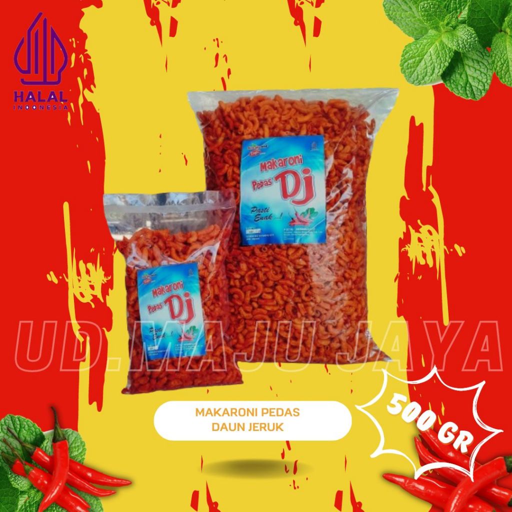 

500 Gr Makaroni Pipa Pedas Daun Jeruk Kemasan Snack Food