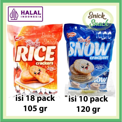 

Naraya Rice Crackers Krekers Beras Asin isi18pack Snow Rice Cracker Manis isi 10pack Halal