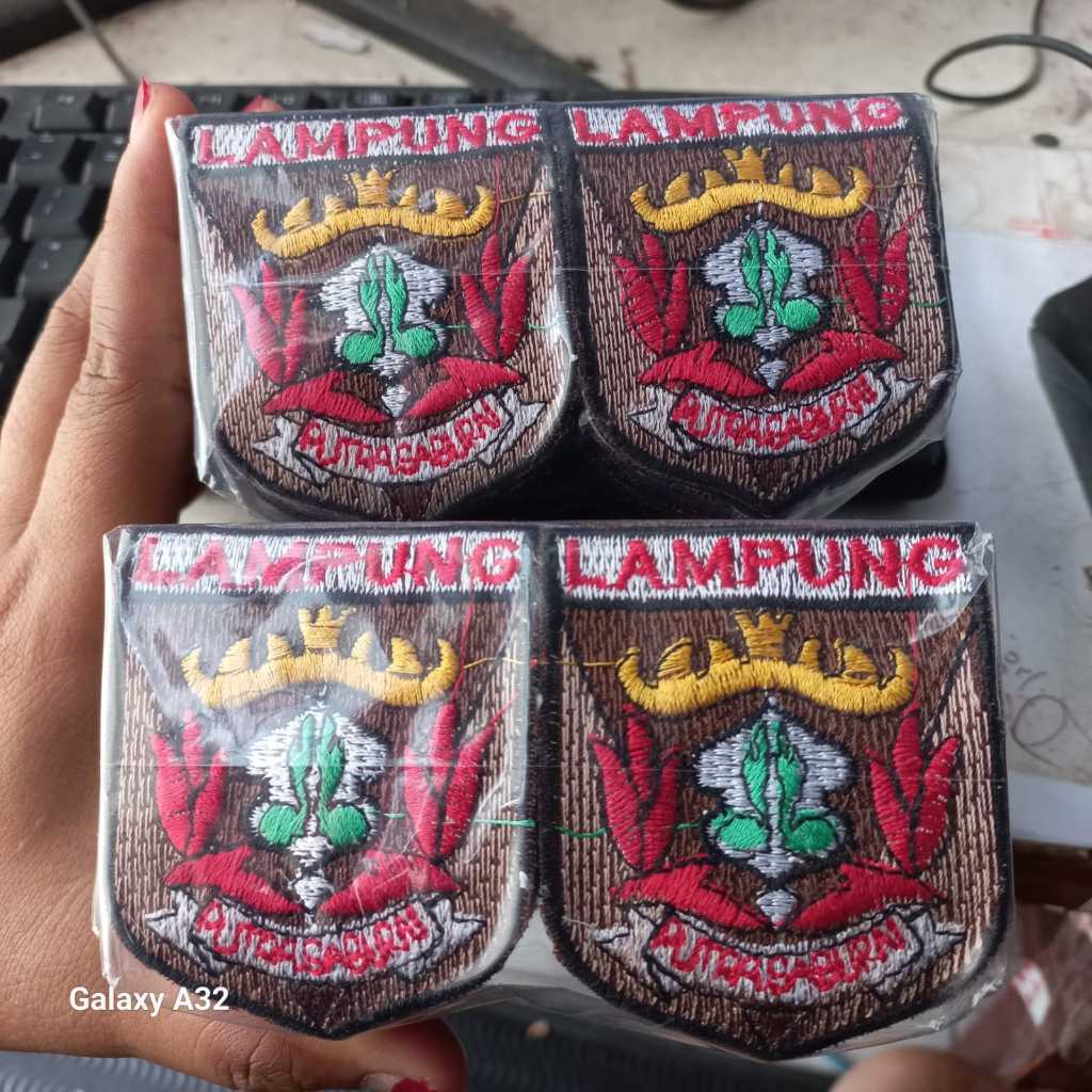 Badge kwarda LAMPUNG bet logo lampung full bordir bijian