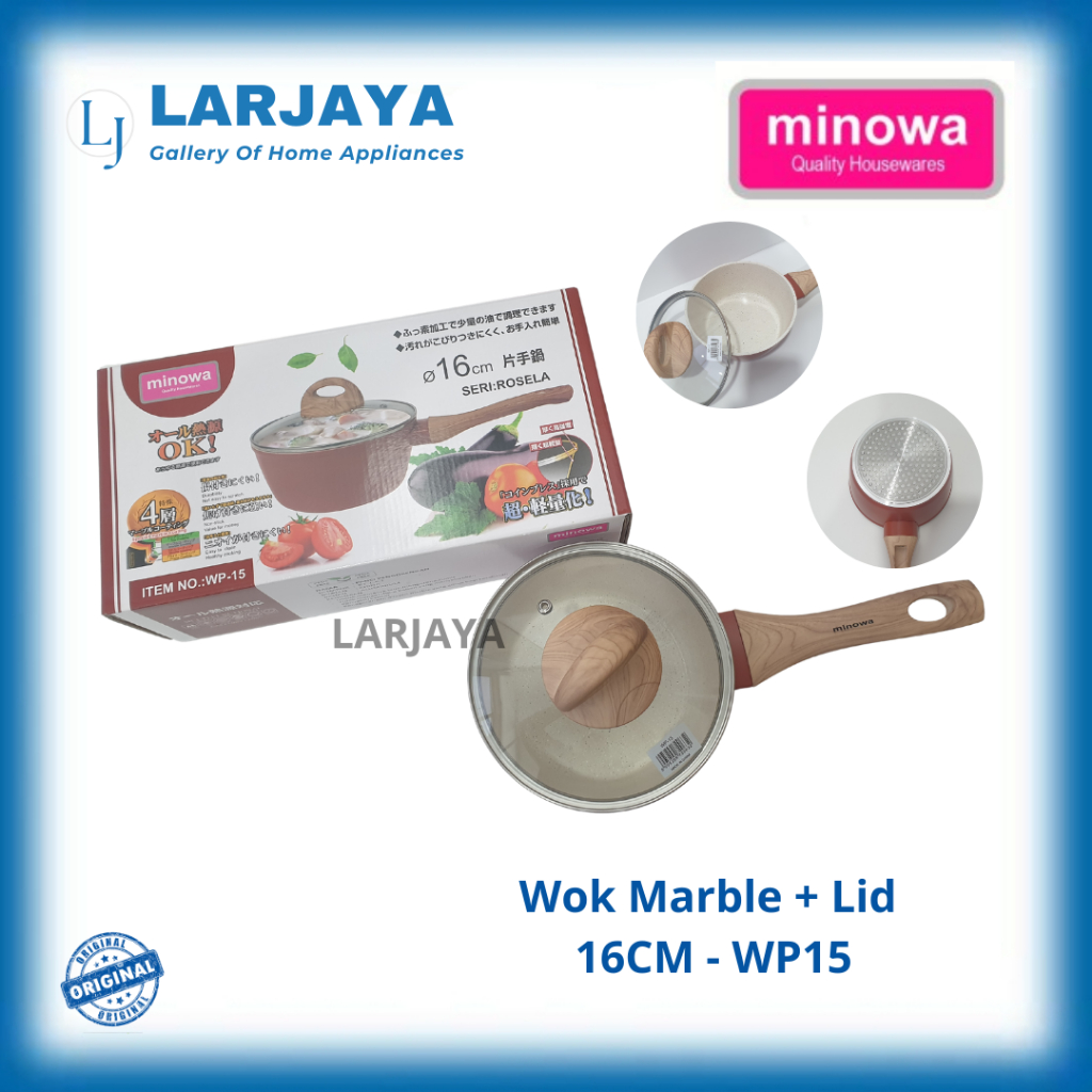 Wok Pan Marble + Lid 16CM Minowa