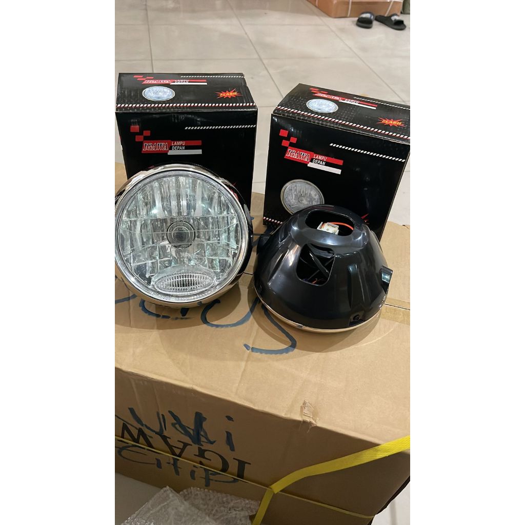 Lampu Depan Reflektor Bulat Lampu utama Vixion old Bulat Universall semua motor sport lampu depan bu