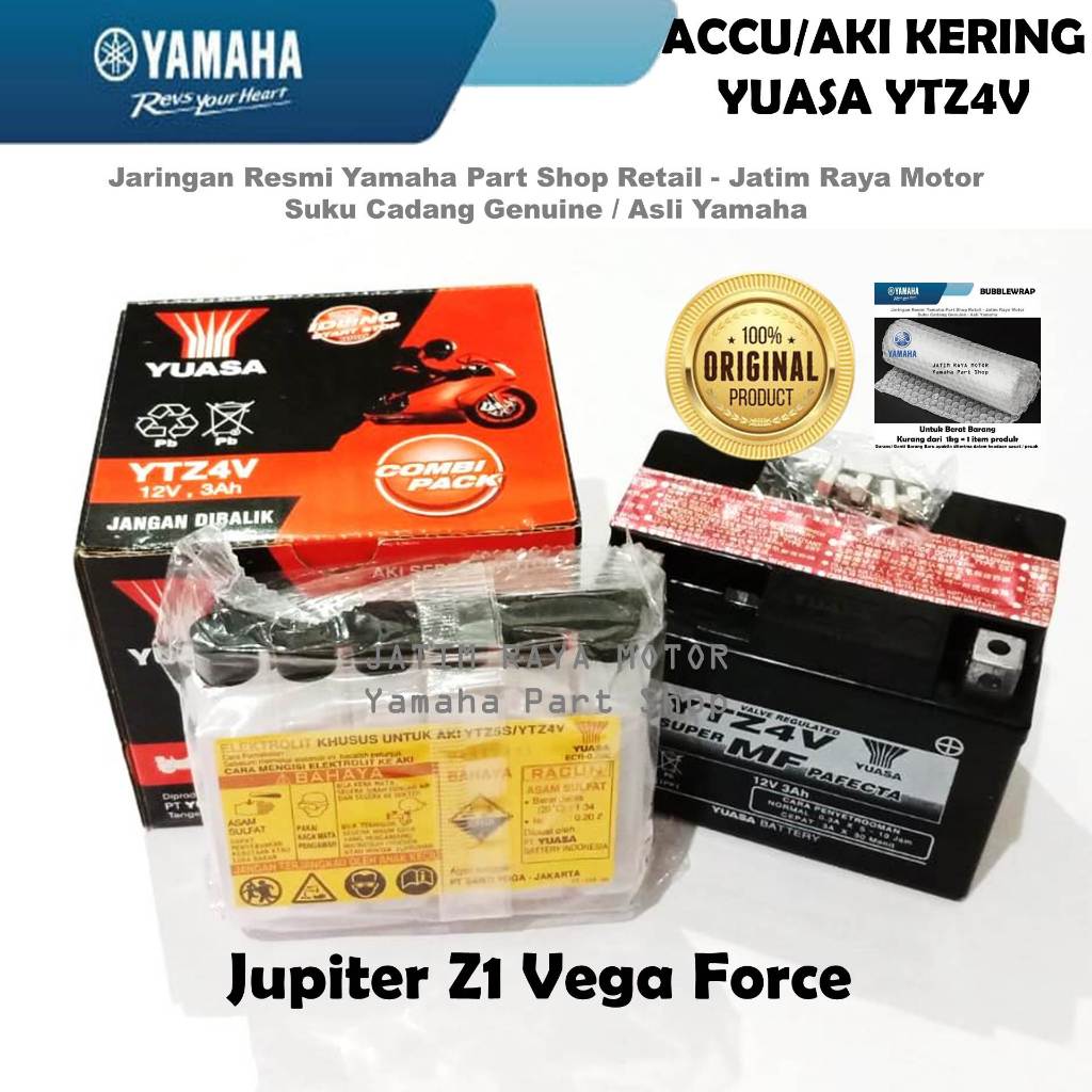 Accu Aki Kering Ytz4v Asli Ori Yuasa Jupiter Z1 Vega Force