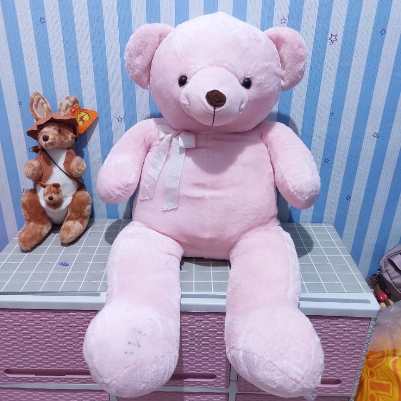 Boneka Teddy Bear Pink Super Jumbo Ori MC - 125 cm - preloved