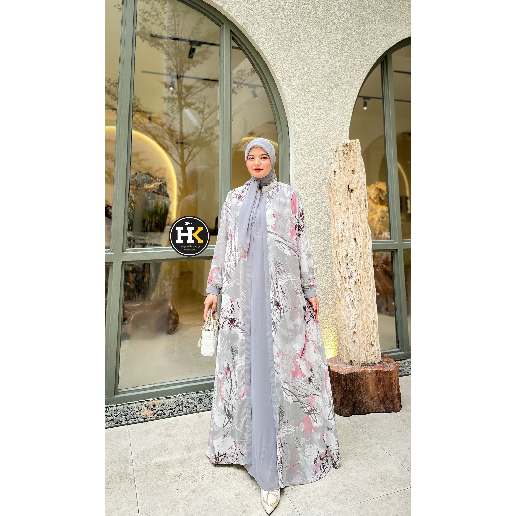 Atasya Set Scraf HK By Dermawan ORI Gamis Syari Kekinian BestSeller Terlaris Termurah Original Syari