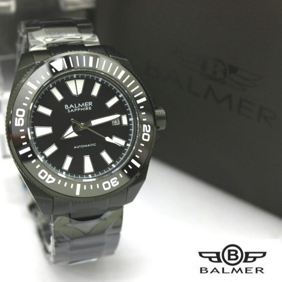 Jam Tangan Pria Balmer B 7989 Sapphire Rantai Black Original Automatic