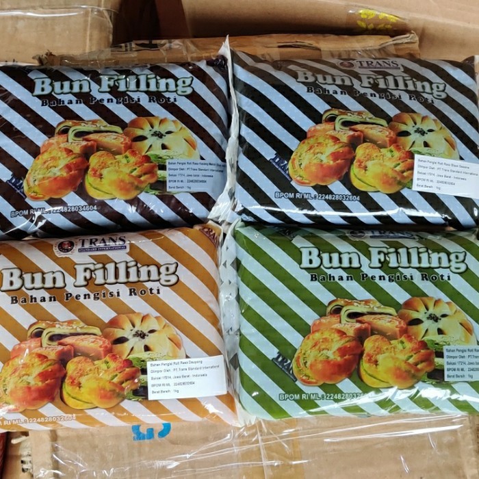 

trans bun filling varian rasa kacang merah red bean / pandan bahan baking campuran kue isian roti