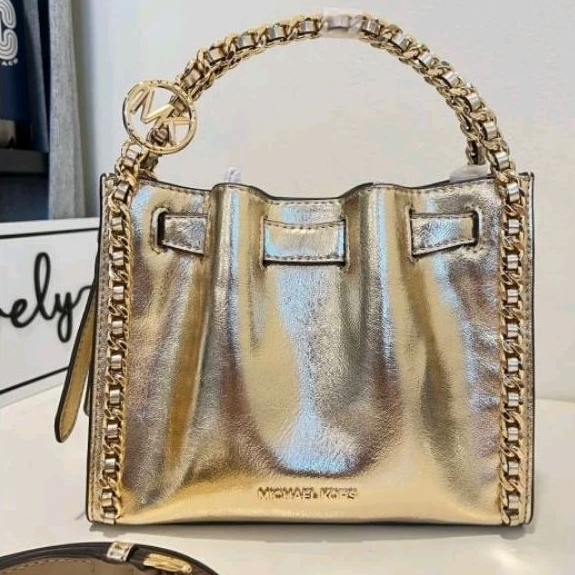 MK MINA SMALL CHAIN PALE GOLD ORIGINAL AUTHENTIC 100%