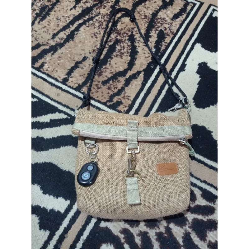 tas selempang karung goni tali dadung pria/cewe