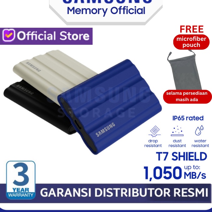 Menggemparkan SSD Samsung T7 Shield SSD Portable SSD 1TB  SSD 2TB  SSD 4TB SSD External SSD Eksterna