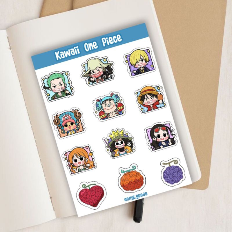 

[ANMEGOODS] Sticker Sheet Stiker One Piece Anime Lucu