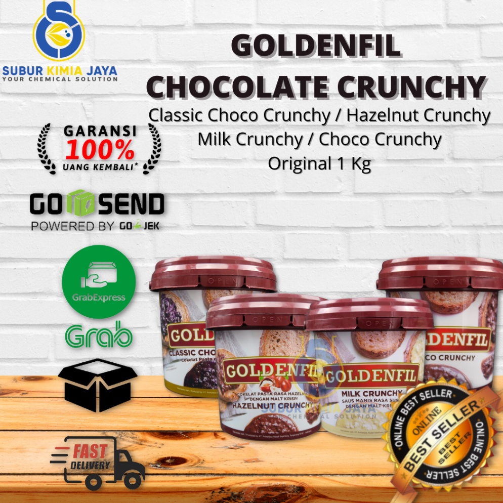 

PKB997 V44859 Goldenfil Dark Chocolate Crunchy 1 Kg Selai Coklat All Varian