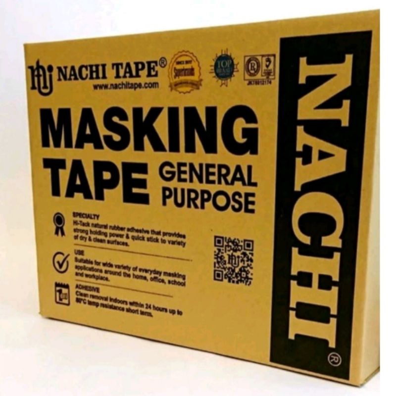 

Masking Tape Nachi Lakban Kertas 1/2 inch (12mm) x 20 Y