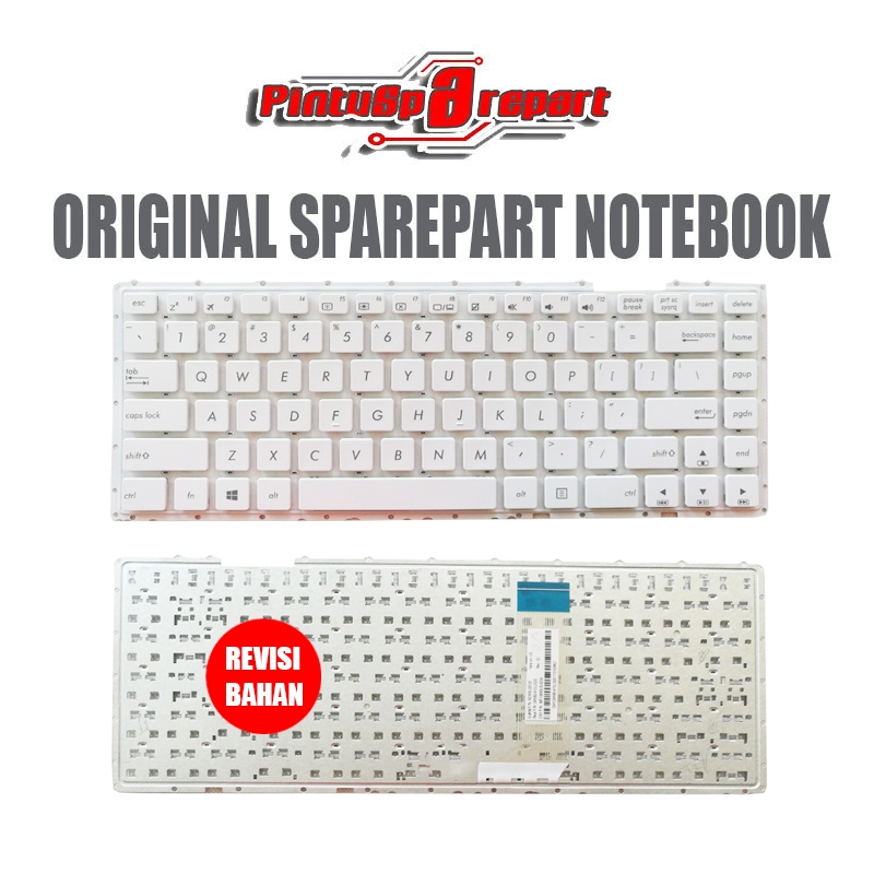 (Genuine White / Putih) Keyboard Original Asus X456 A456 X456U X456UF A456U A456UF X456UR A456UR A45