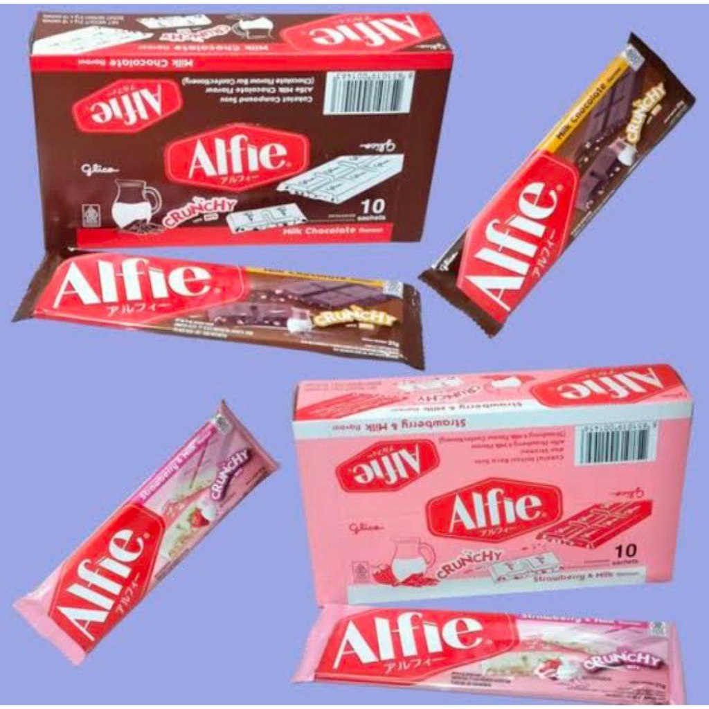 

Glico Alfie Coklat Crispy Crunchy 1 Box Isi 10 import