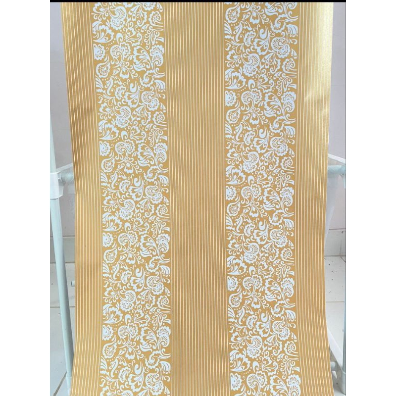 Wallpaper Sticker Dinding Ukuran 45cmx10m Motif gh282 /gh282-2 /cy1278 Gold Embos