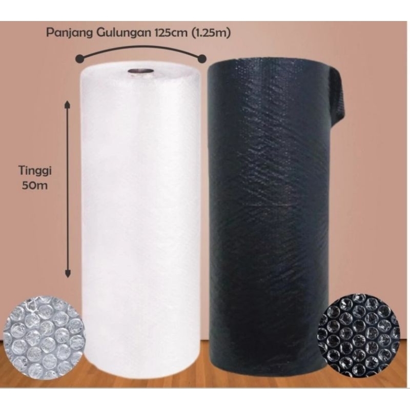 

Bubble Wrap 1 Roll Premium Hitam & Putih ( 125 cm x 50 m)