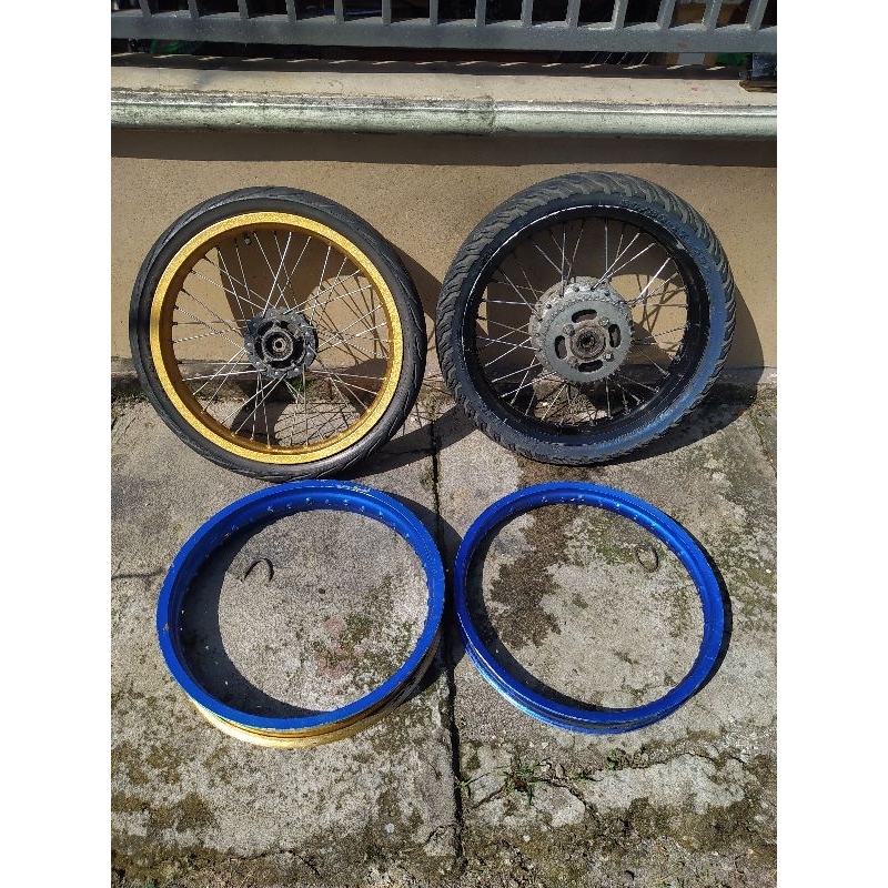 VELG SET DEPAN BELAKANG PNP MEGAPRO PRIMUS GL PRO MAX UKURAN 185-215 RING 17