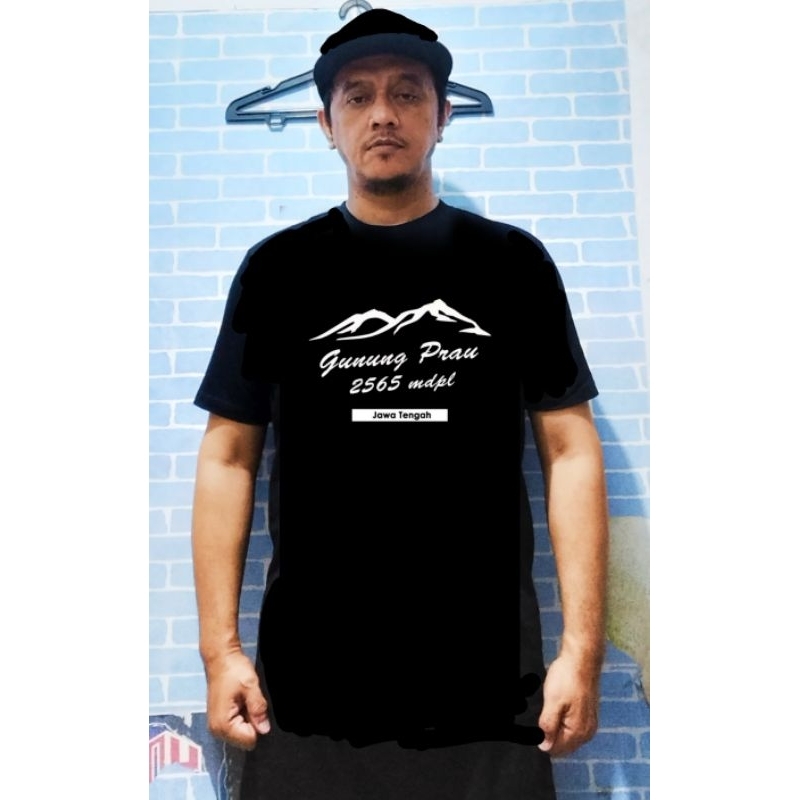 Kaos sablon DTF pendaki gunung prau/kaos lengan pendek pria wanita