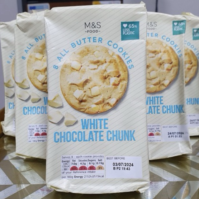 

MARKS & SPENCER M&S FOOD 8 All Butter Cookies White Chocolate Chunk 200g