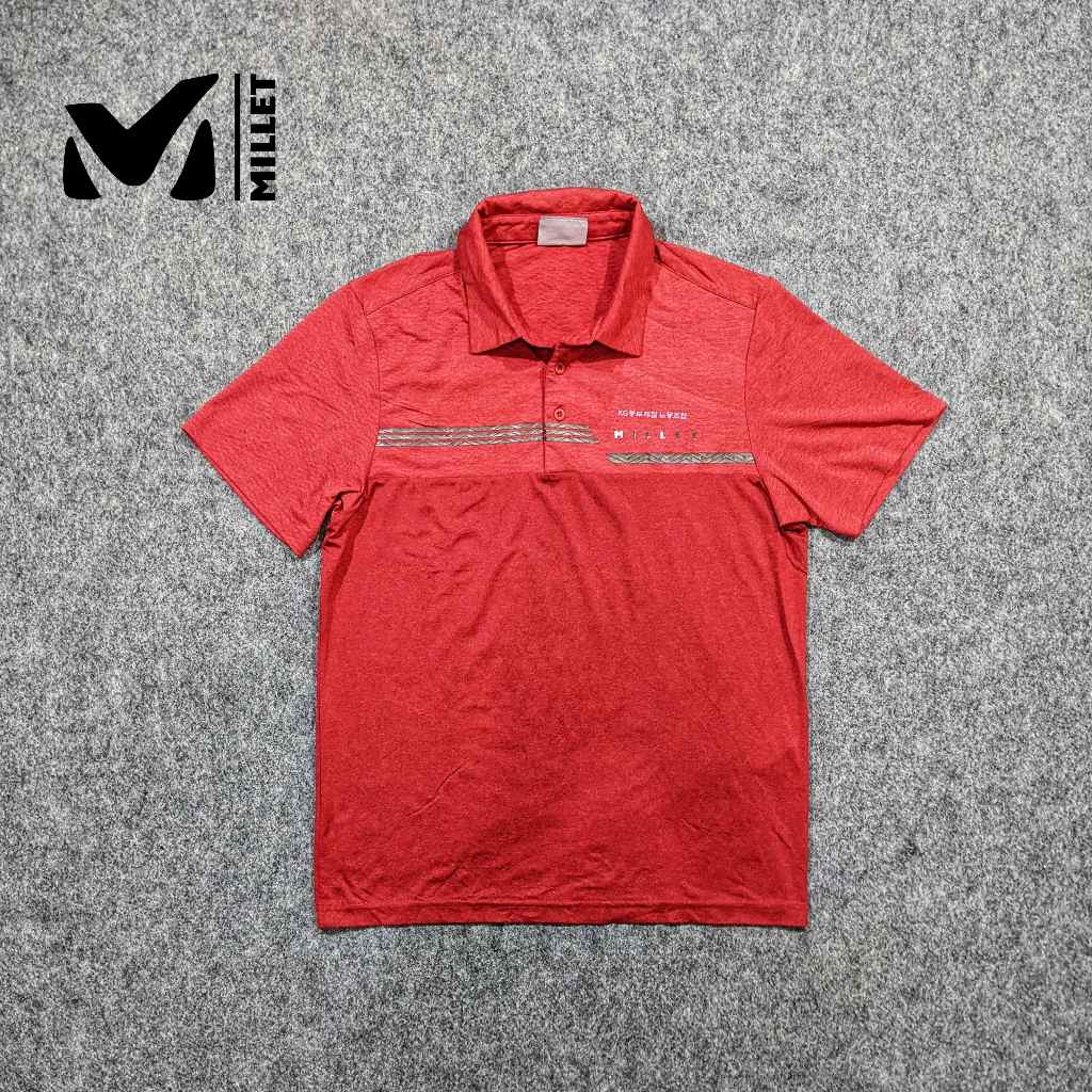 Millet - Baselayer Kaos Kerah Sport Jersey Outdoor Pria Gunung Hiking Quick Dry Fit Second Bekas Ori