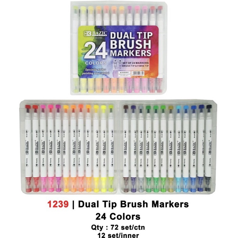 

Kekinian brush pen bazic 24 warna hard case ZVN