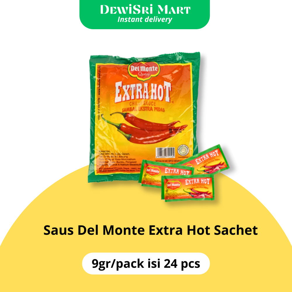 

Saus Extra Hot Delmonte Sachet 9gr/pack- Dewi Sri Mart