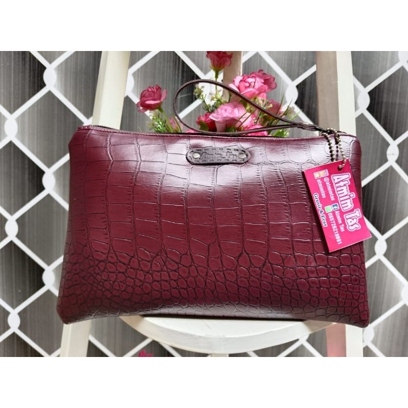 CLUTCH WANITA CROCO