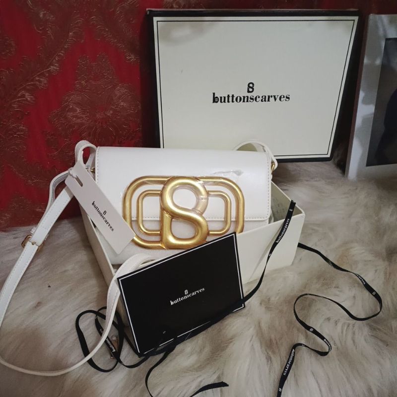 Tas Briana ButtonScarves White/ Briana Bag By ButtonScarves