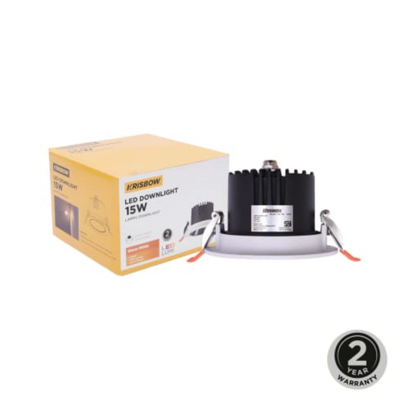 Krisbow Lampu Downlight Led Adjustable 15 Watt Warm White - Kuning
