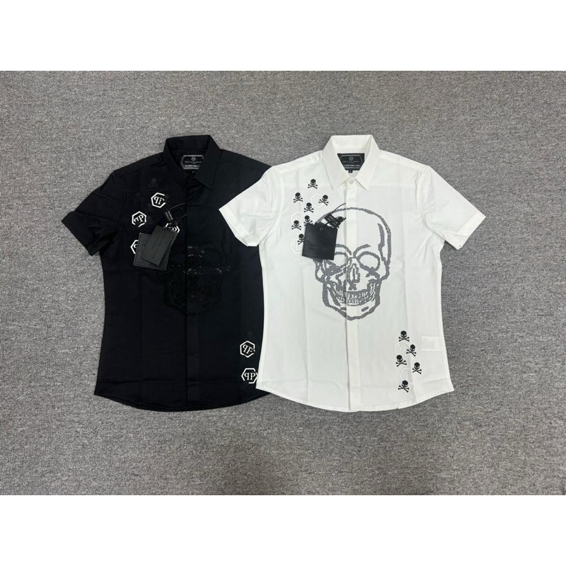 kemeja pp tengkorak branded/kemeja pria mewah