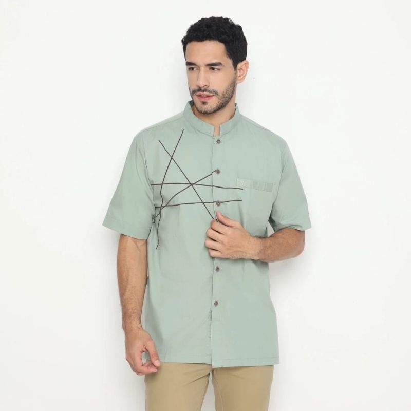 baju koko nizar NX 4 A lengan pendek nizar bordir lengan pendek