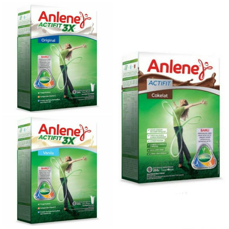 

ANLENE ACTIFIT BOX 240 GR/ANLENE ACTIFIT ORIGINAL 240 GR/ANLENE ACTIFIT COKLAT 240 GR/ANLENE ACTIFIT VANILA 240 GR/SUSU TINGGI KALSIUM/NUTRISI TERBAIK UNTUK TULANG DAN SENDI