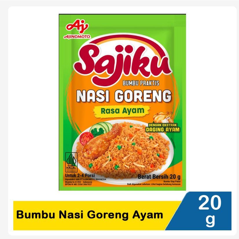 

Ajinomoto Bumbu Nasi Goreng Sajiku ayam/ Spesial / Pedas 20 gr