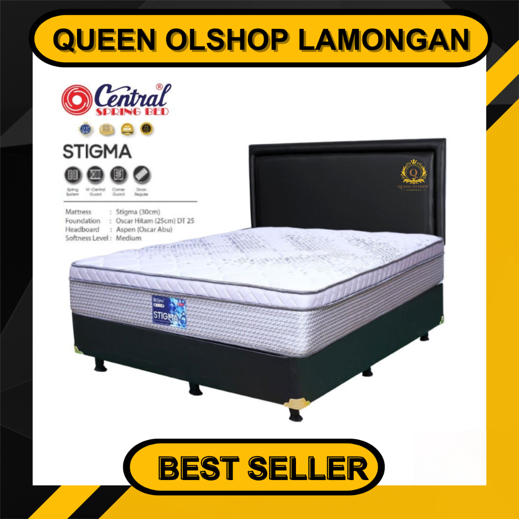 [PROMO] Kasur Springbed Bed Central Stigma + PlushTop 120 140 160 180x200
