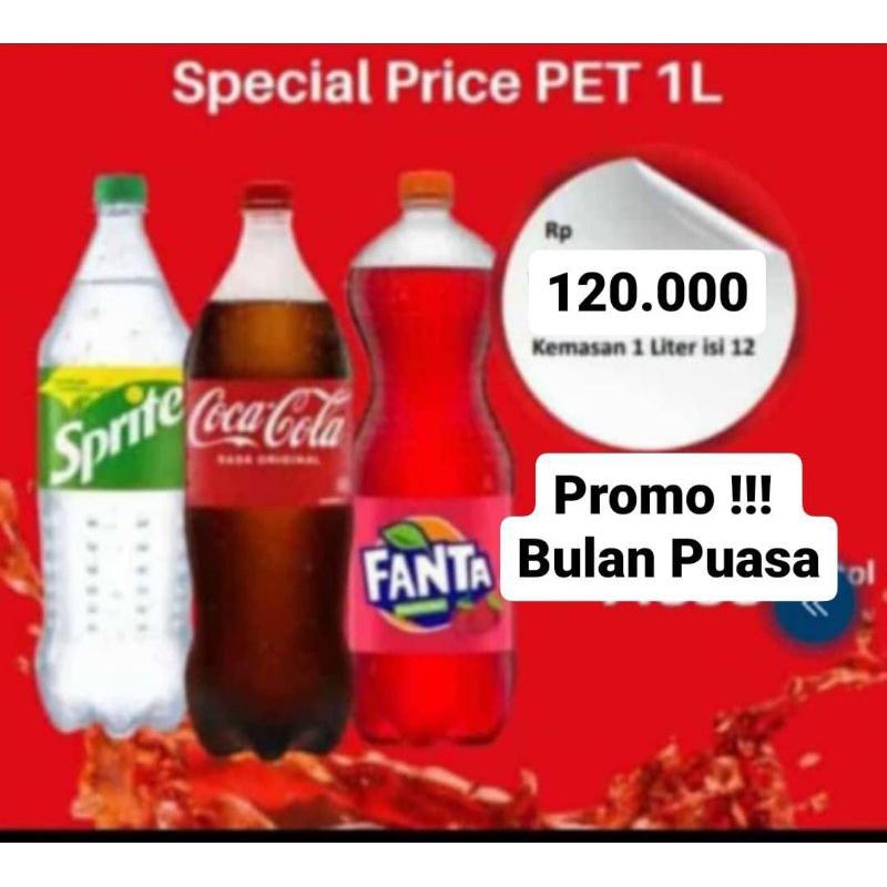 

Coca Cola Fanta Sprite 1 Liter Isi 12 Botol Khusus Instan Gojek Grab