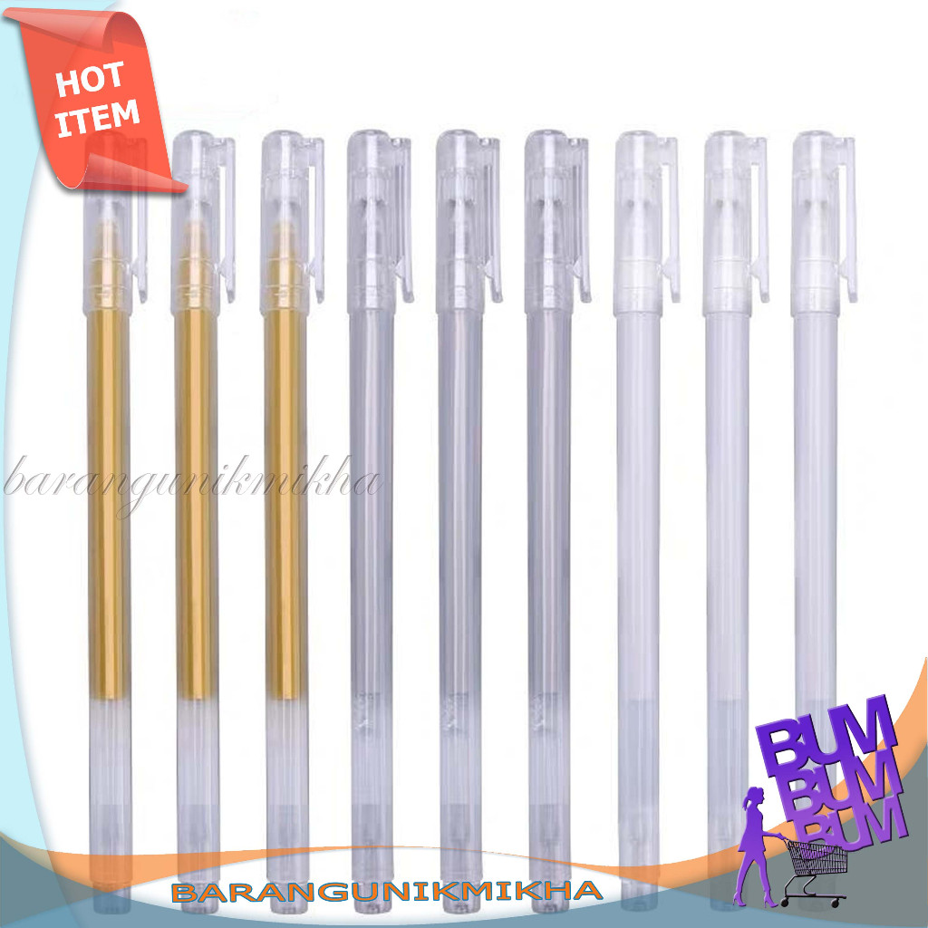 

Pena Glitter Metalik 0.9mm Pulpen Warna Warni Gold Colour Gel Pen Tinta Metallic Ballpoint Craftwork Scrapbook Silver White Gel Ink