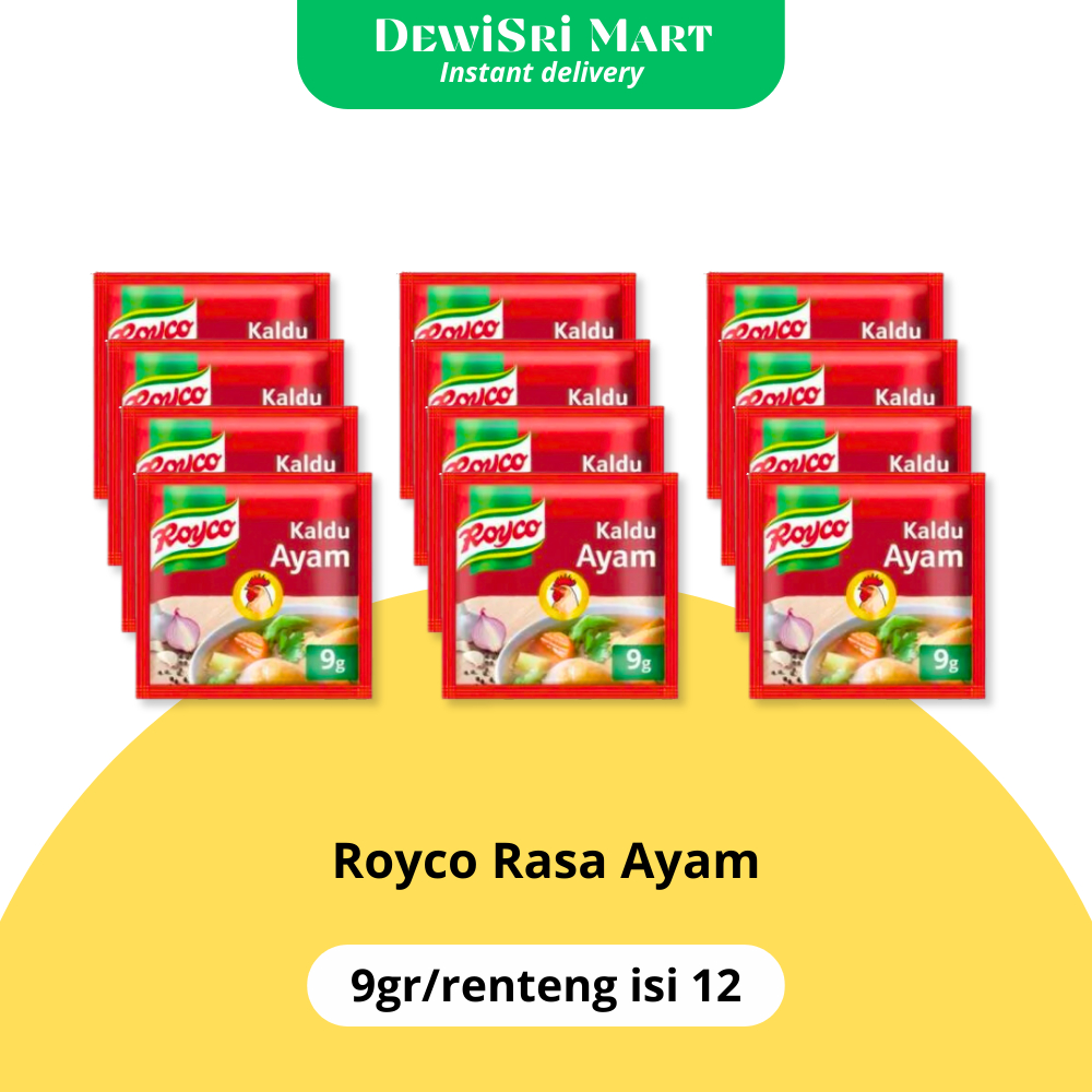 

Royco Ayam Sachet 9gr/renteng isi 12 - Dewi Sri Mart