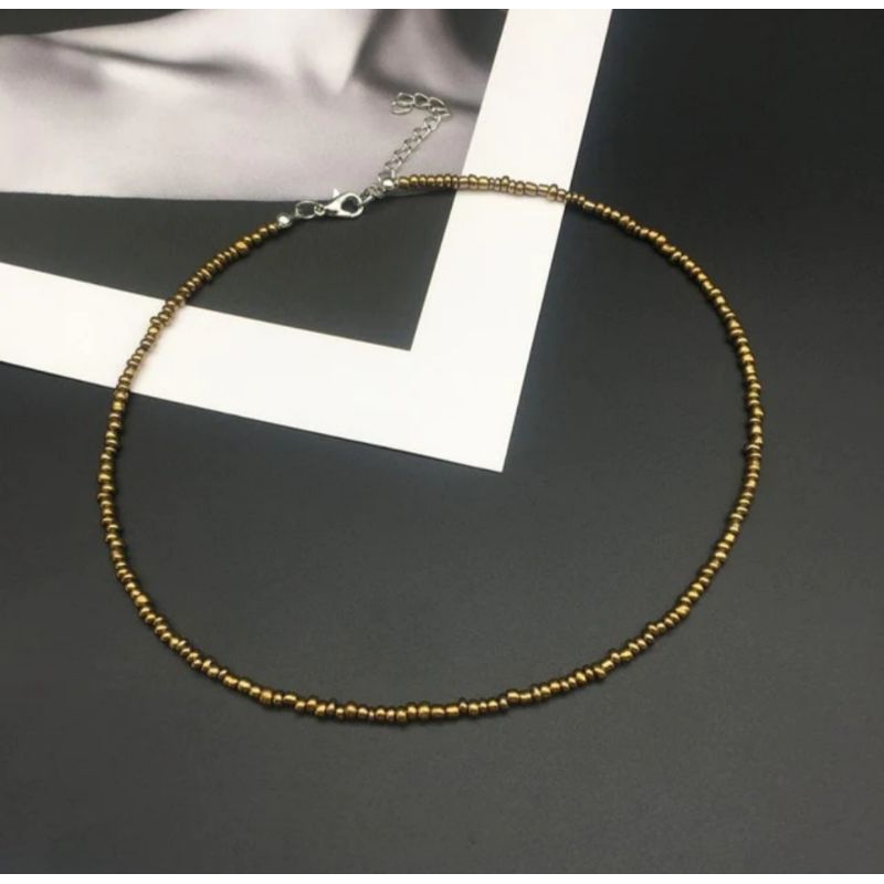 Kalung Manik Kecil Aesthetic Polos Basic Pria Wanita