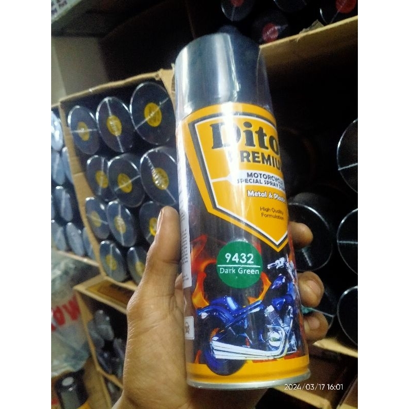 Diton Premium 9432 / DARK GREEN / HIJAU / Cat Velg / Cat Blok Mesin / Cat Body Motor / Cat Semprot D