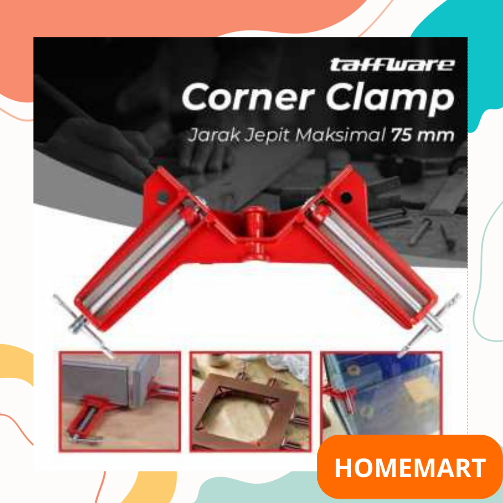HOMEMART Penjepit Clamp Klem Siku Sudut kayu /kaca/Klem Penjepit sudut / Clamp Sudut siku Corner / K